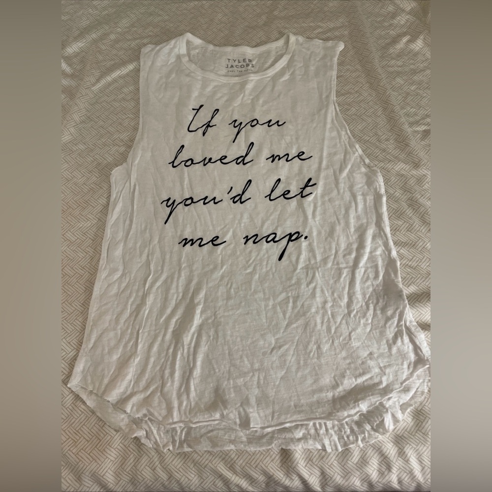 Tyler Jacobs Graphic Muscle Tank Top XS/S White “If You Loved Me” USA Made